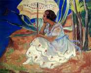 Молодая женщина с зонтиком
